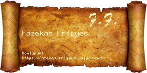 Fazekas Frigyes névjegykártya