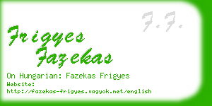 frigyes fazekas business card